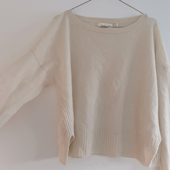 Anthropologie Merino Wool White Sweater in Large - Picture 2 of 3